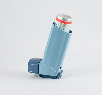 An asthma inhaler.